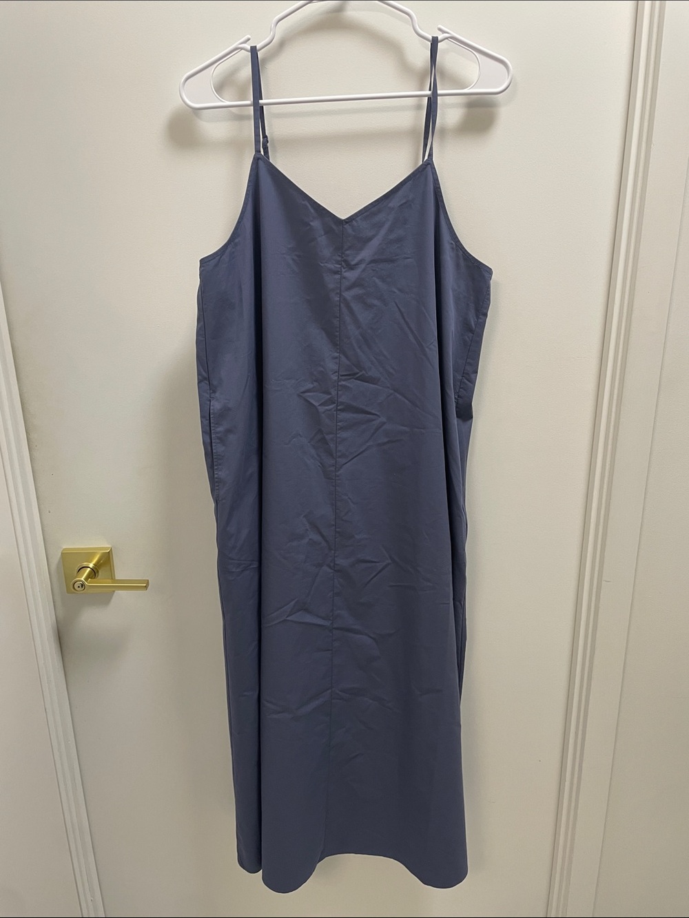 Simple Blue Midi Slip Dress